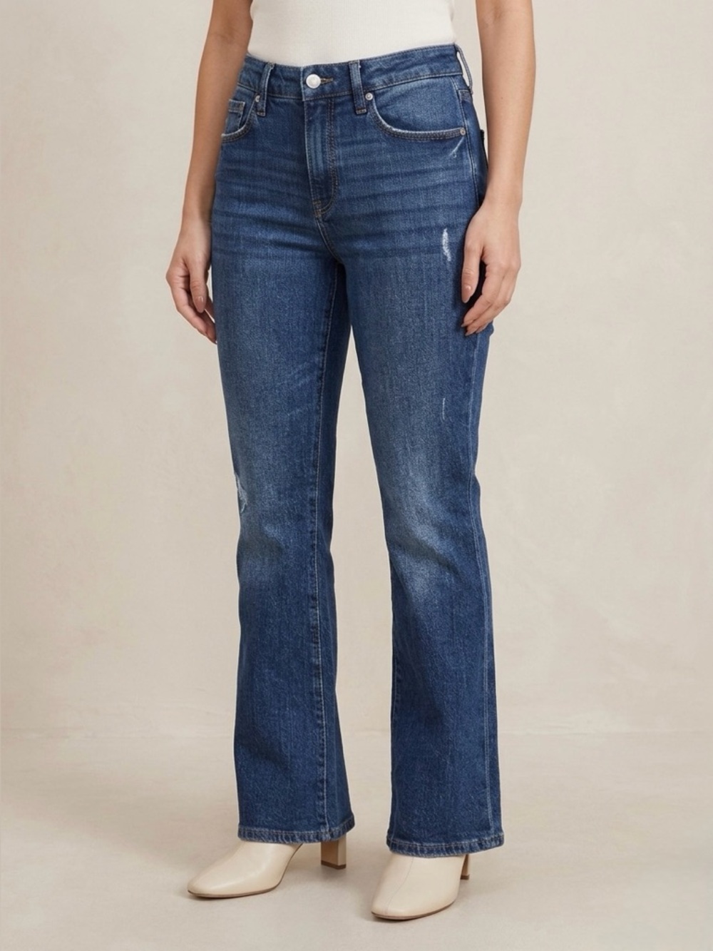GOOD AMERICAN Good Petite Bootcut Mid-Rise Jeans Indigo704